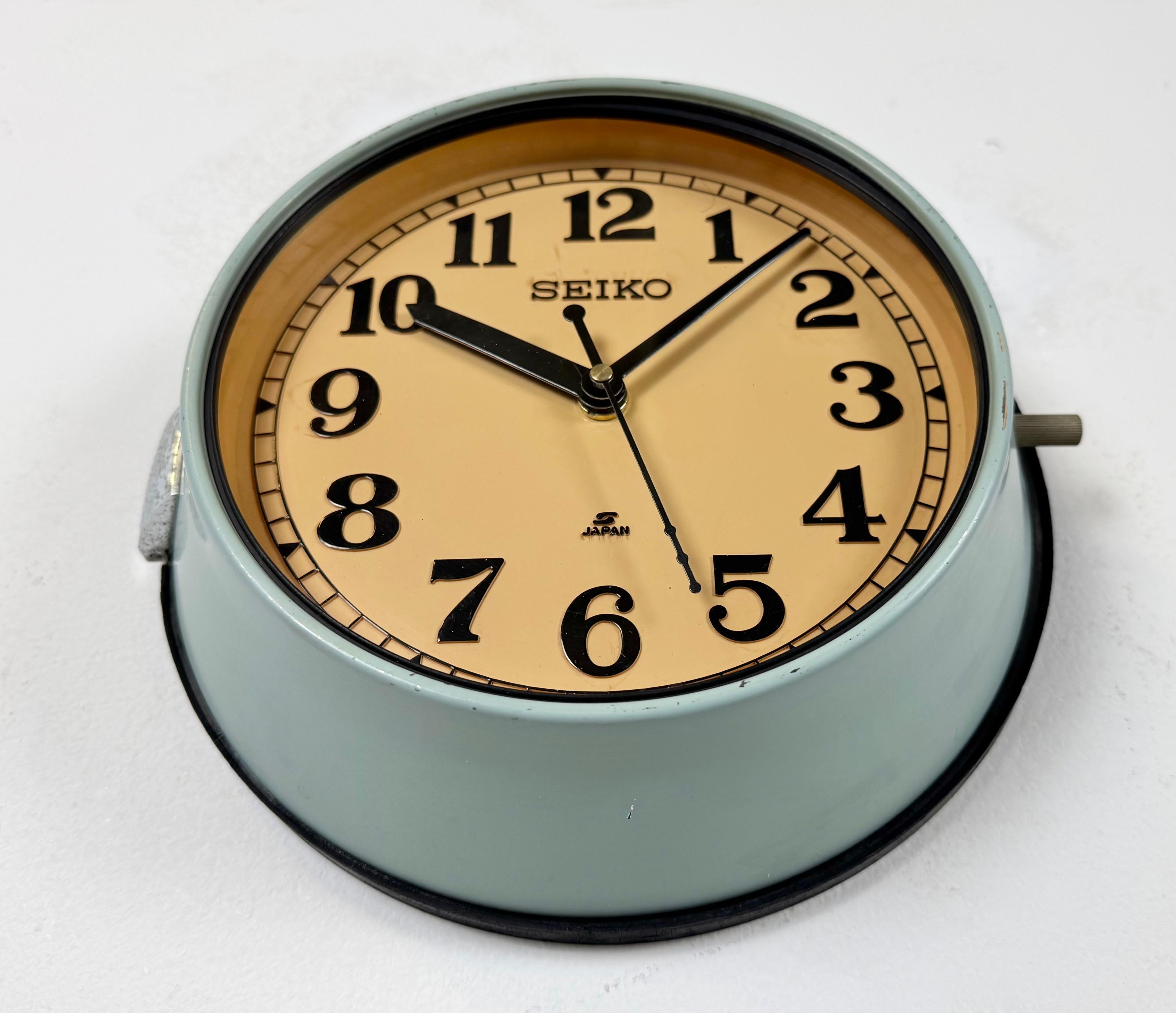 Reloj de Pared Seiko Barcos Vintage Azul, Años 70 Vidrio en venta