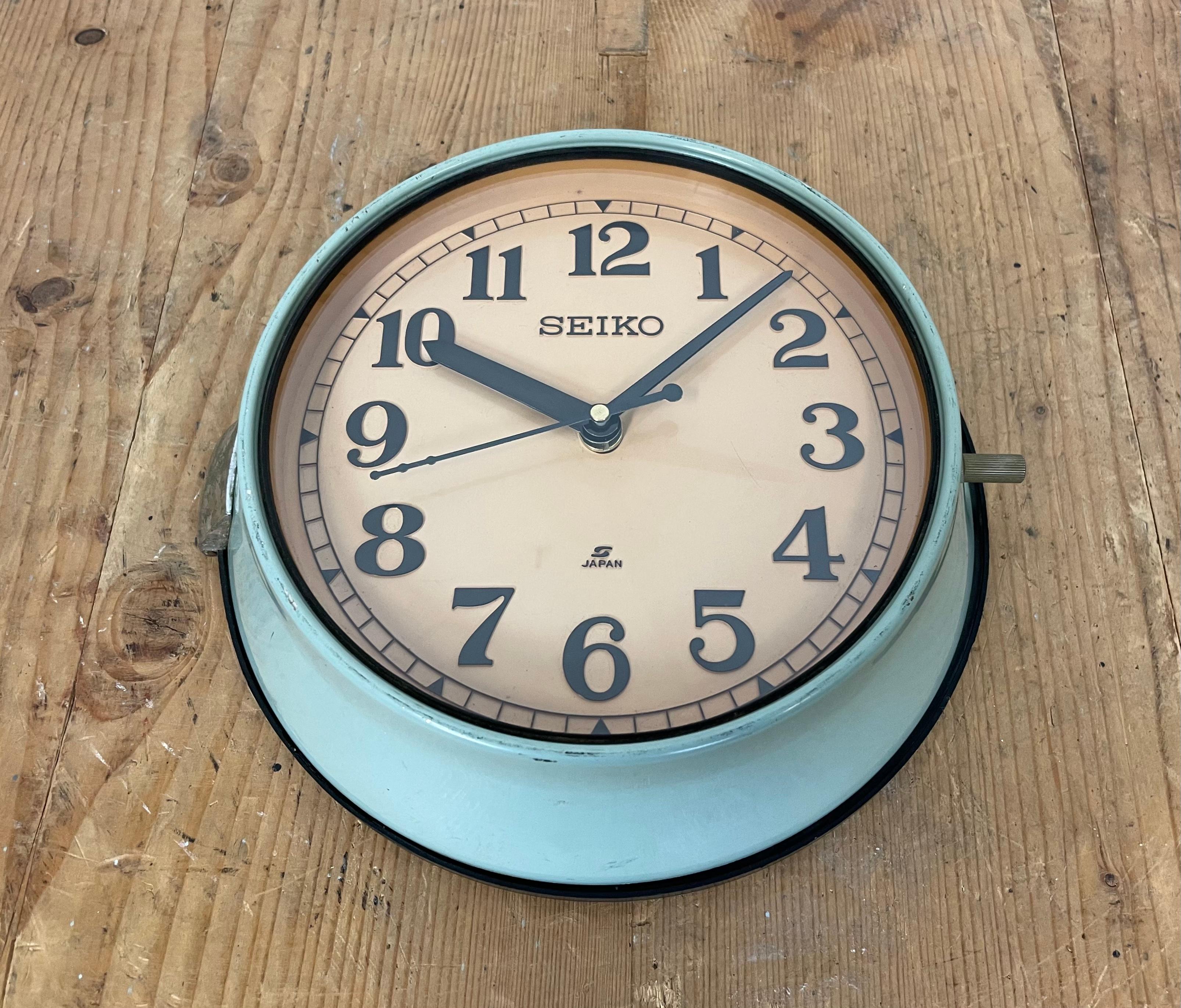 Vintage Blue Seiko Navy Wall Clock, 1970s 2