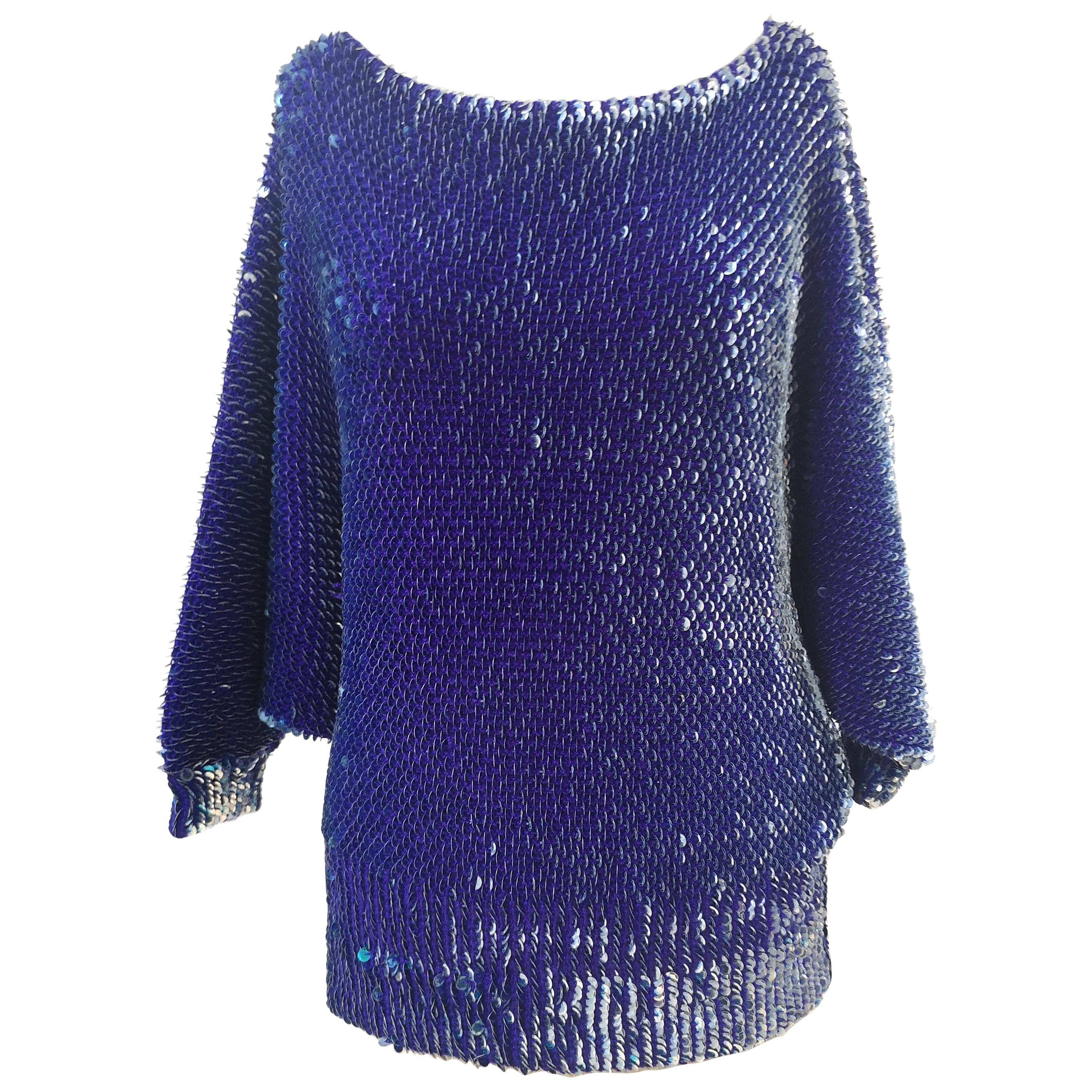 WOMEN FASHION Jumpers & Sweatshirts Sequin Navy Blue Single NoName jumper discount 96% 