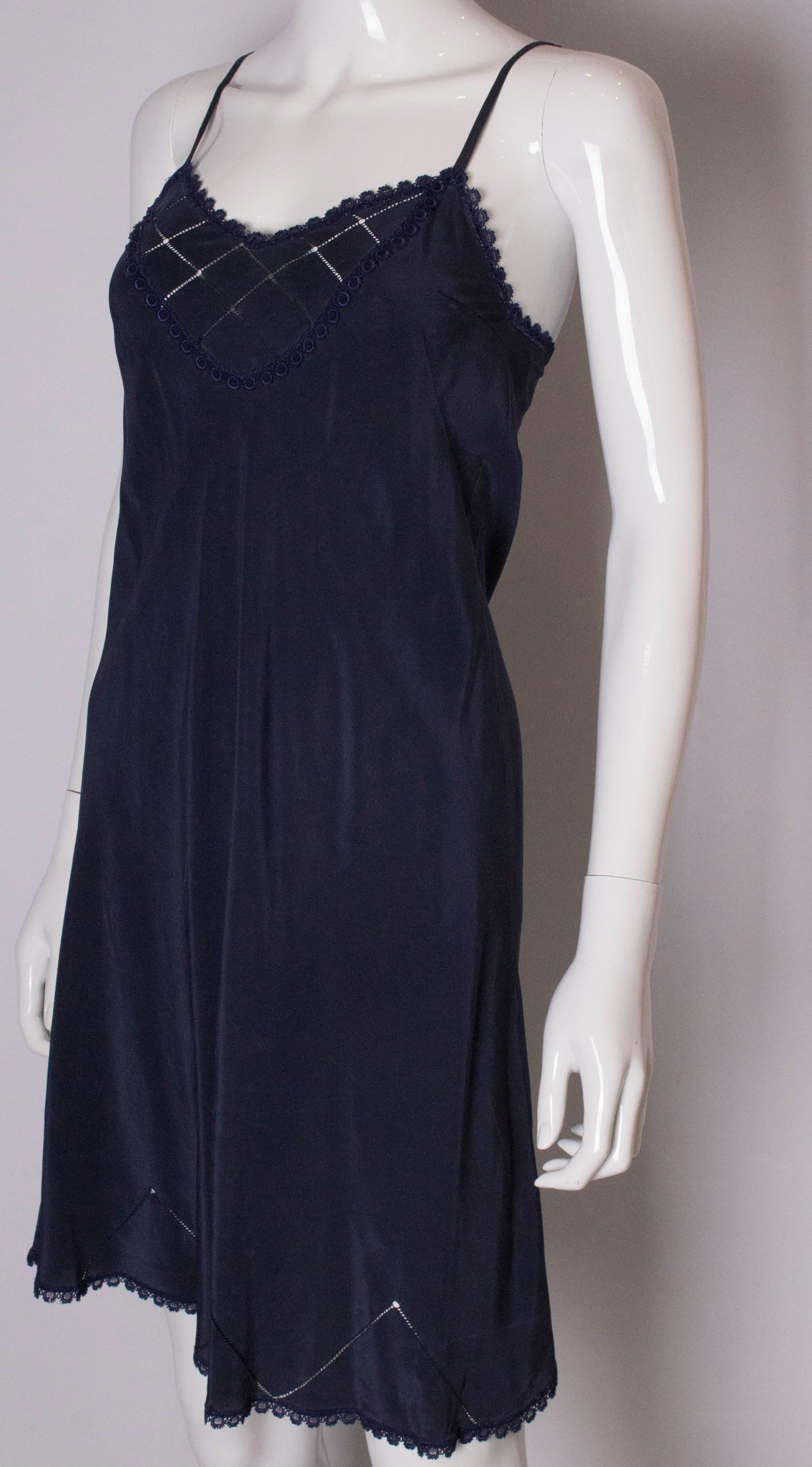 Vintage Blue Silk Slip In Good Condition For Sale In London, GB