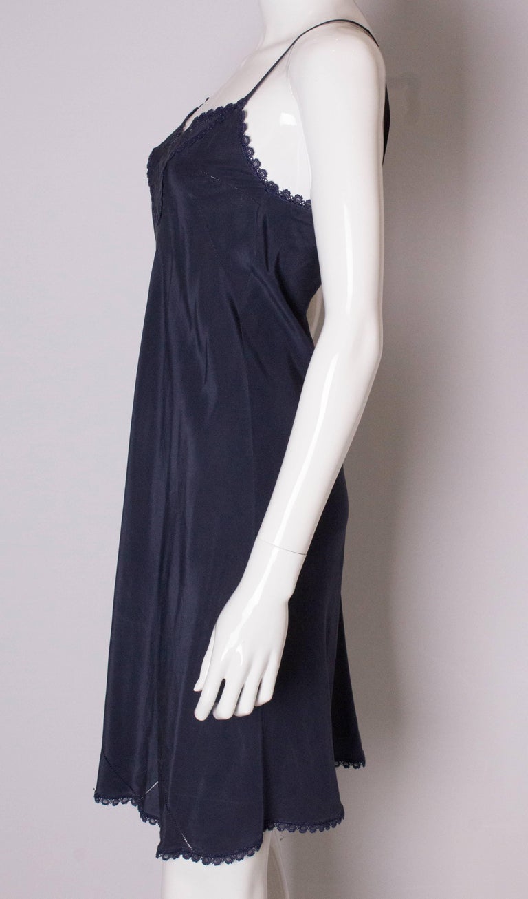 Vintage Blue Silk Slip For Sale at 1stDibs