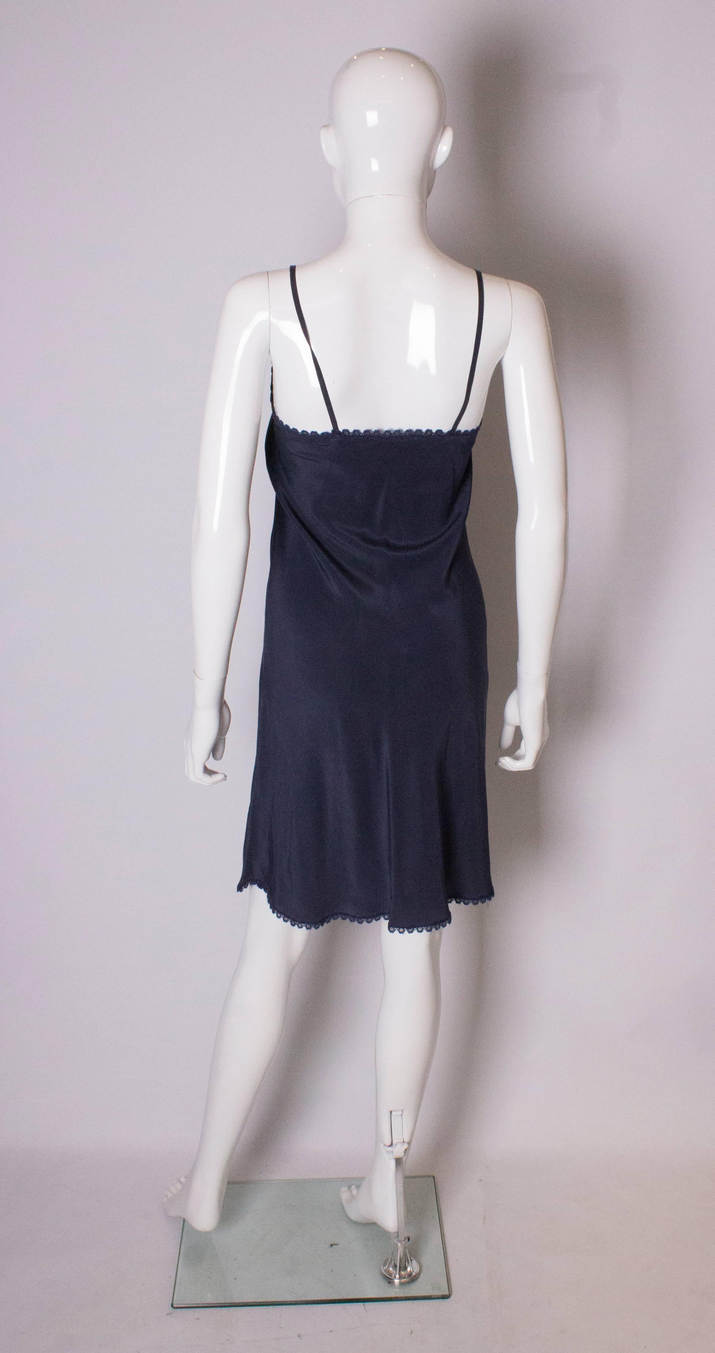 Vintage Blue Silk Slip For Sale 2