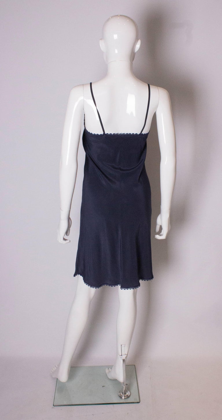 Vintage Blue Silk Slip For Sale at 1stDibs