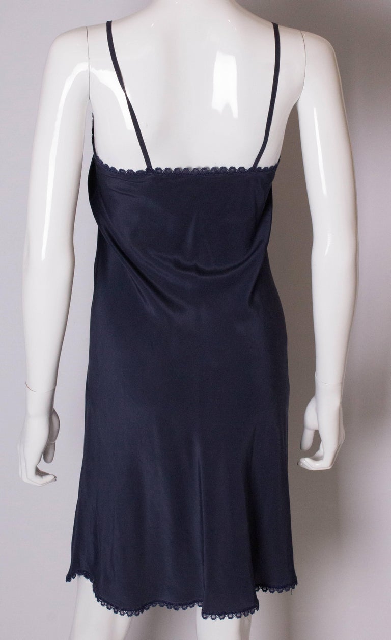 Vintage Blue Silk Slip For Sale at 1stDibs