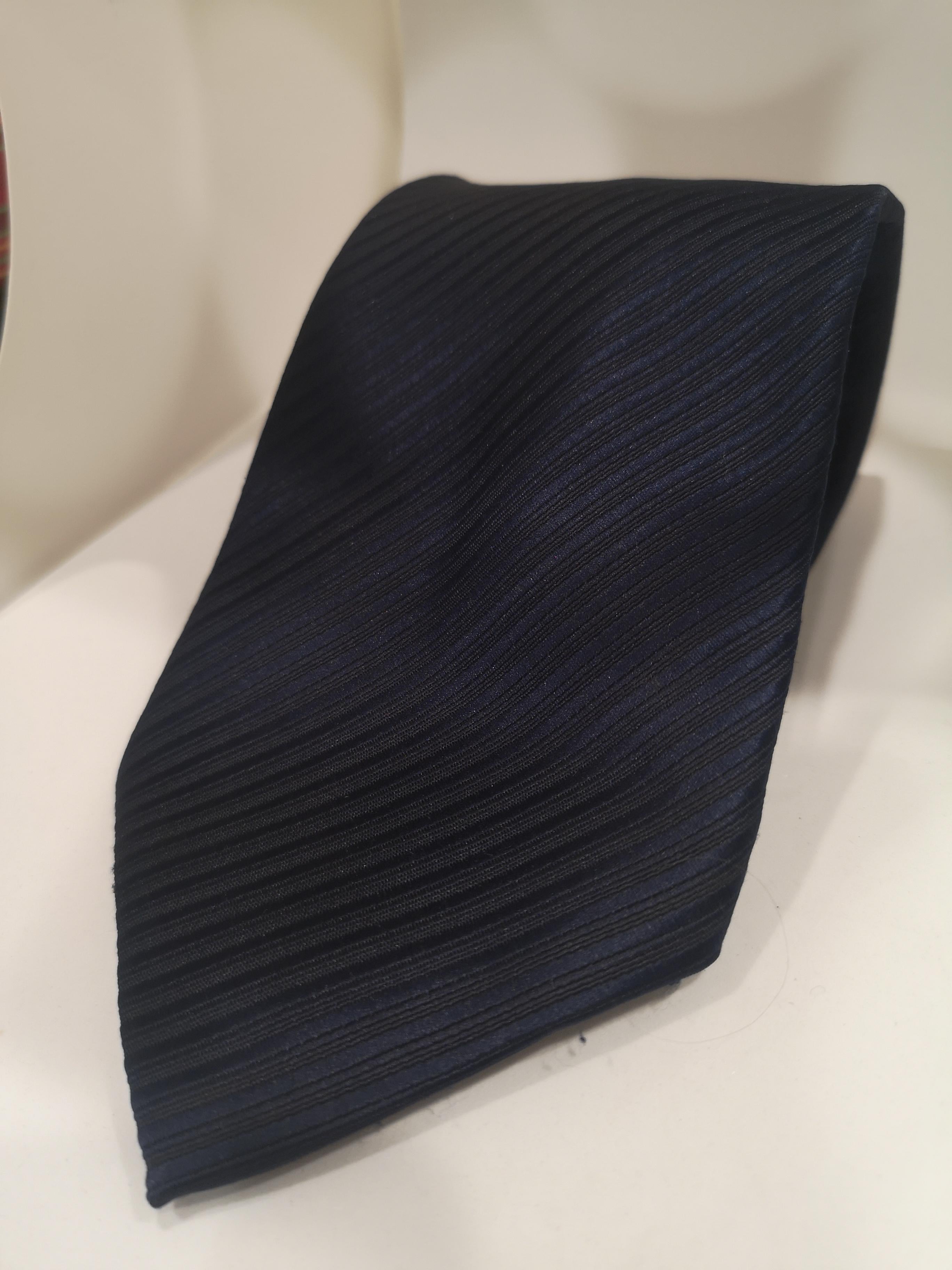 Black Vintage blue silk tie