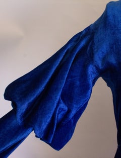 Vintage Blue Silk Velvet Dress