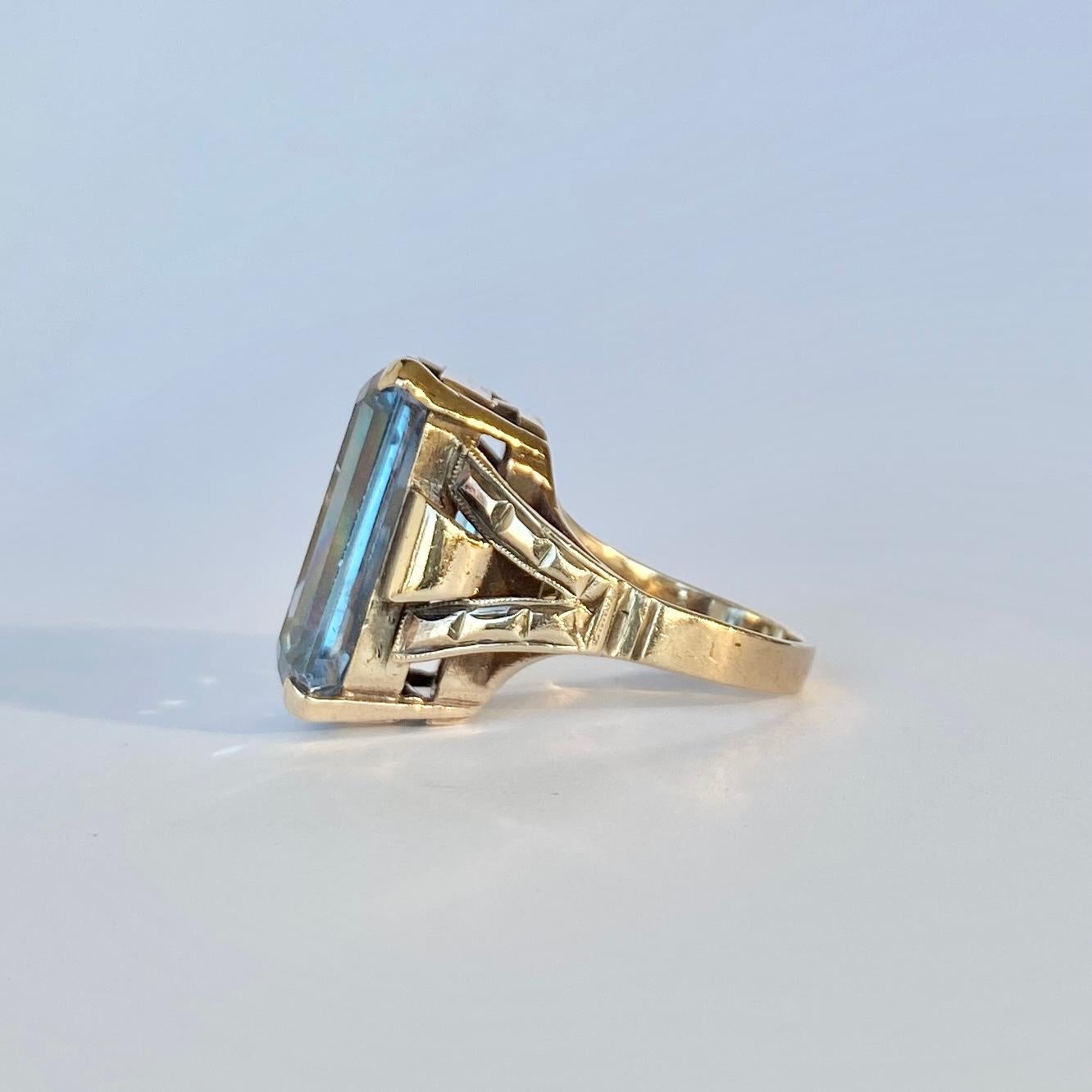 vintage blue spinel ring