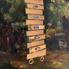 Vintage Blue Spinel Walkway Bracelet in 19.2K Rose Gold Portugal 1980s 1990s