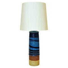 Vintage Blue Stoneware Table Lamp by Inger Persson for Rörstrand, Sweden 1960s