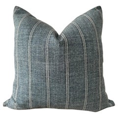 Vintage Blue Stripe Textile Pillow