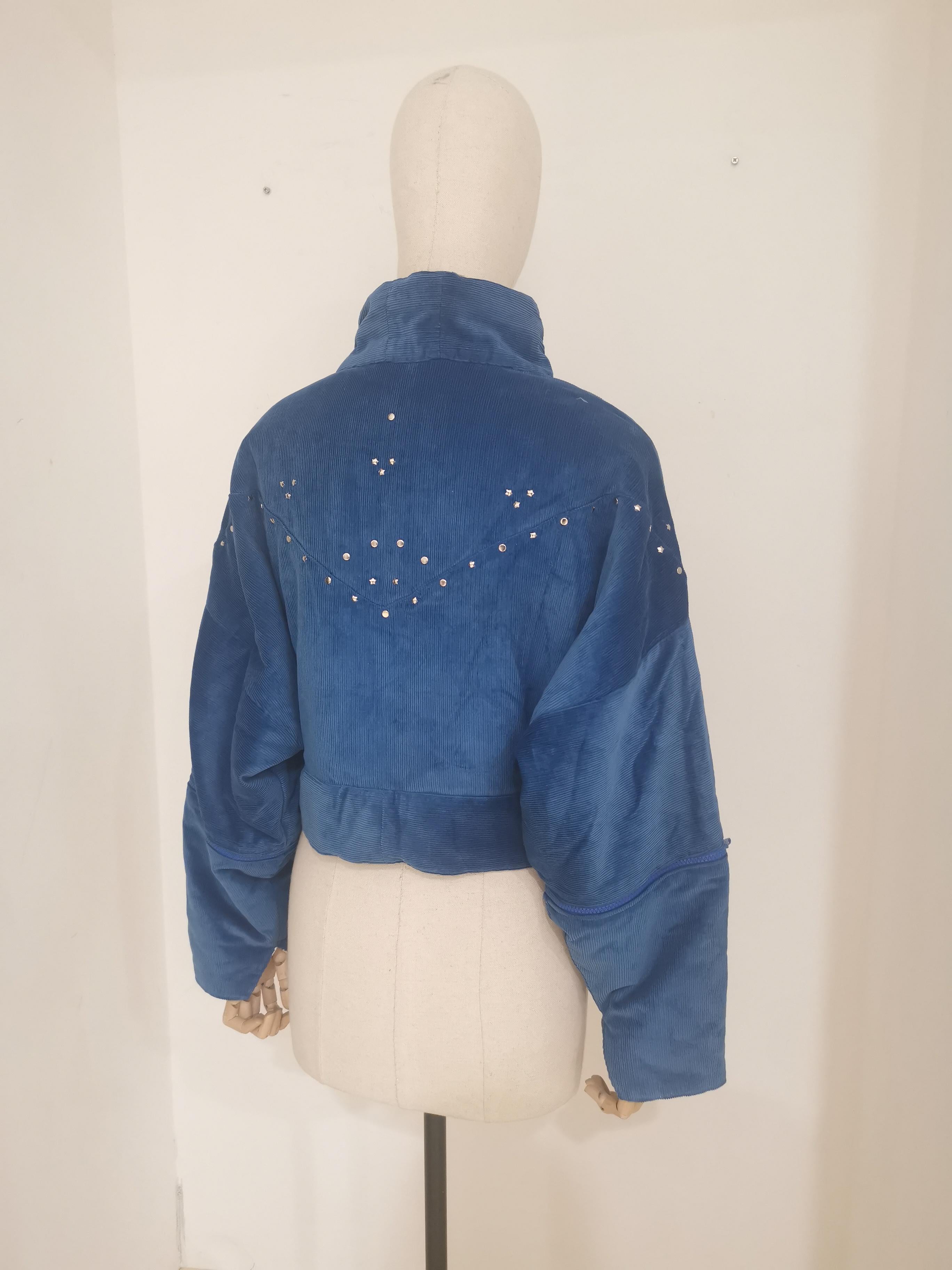 Vintage blue suede bomber jacket 1