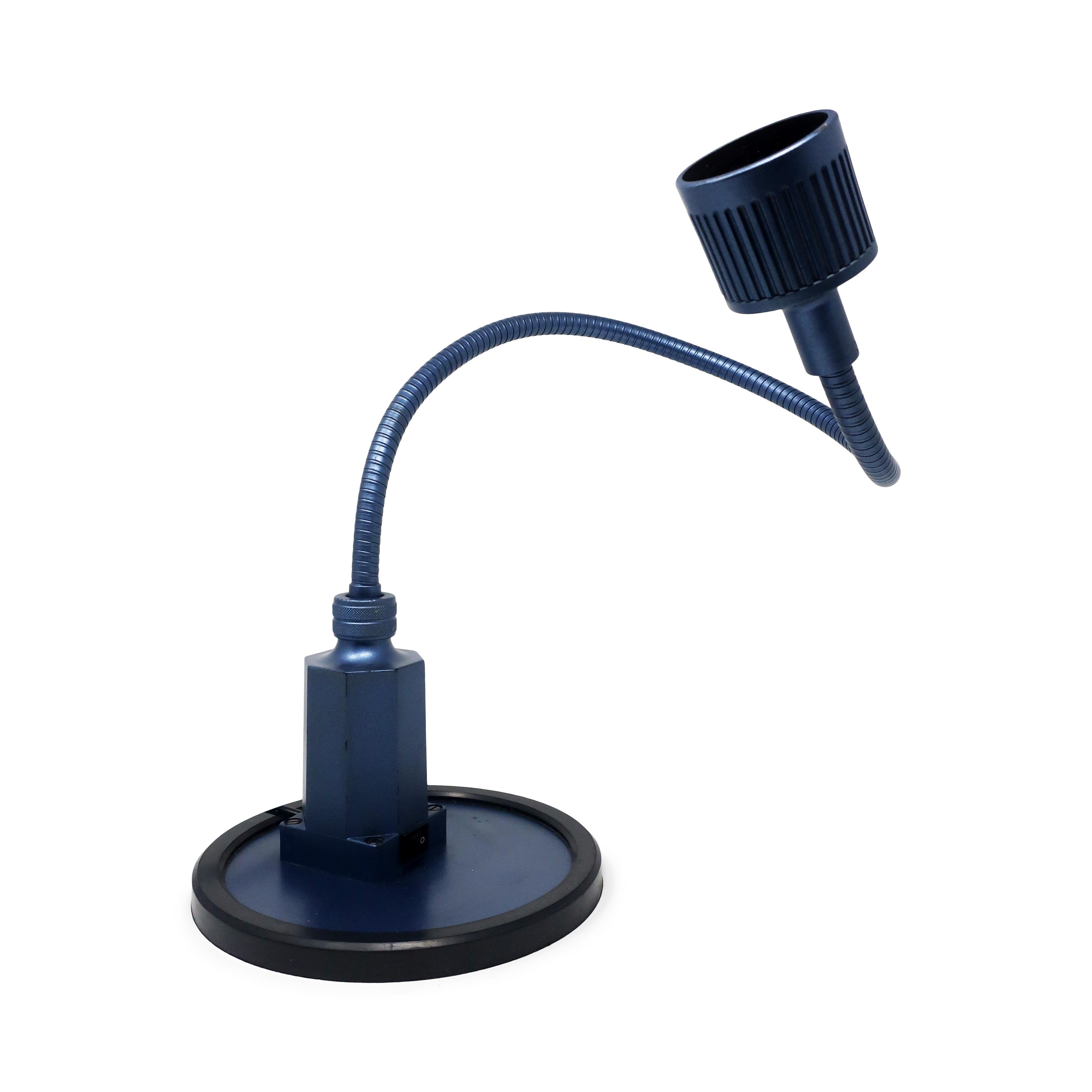 Post-Modern Vintage Blue Sunnex Gooseneck Desk Lamp For Sale