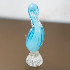 Vintage Blue Swan Sculpture in Murano glass by Formia Venezia, made in Italy