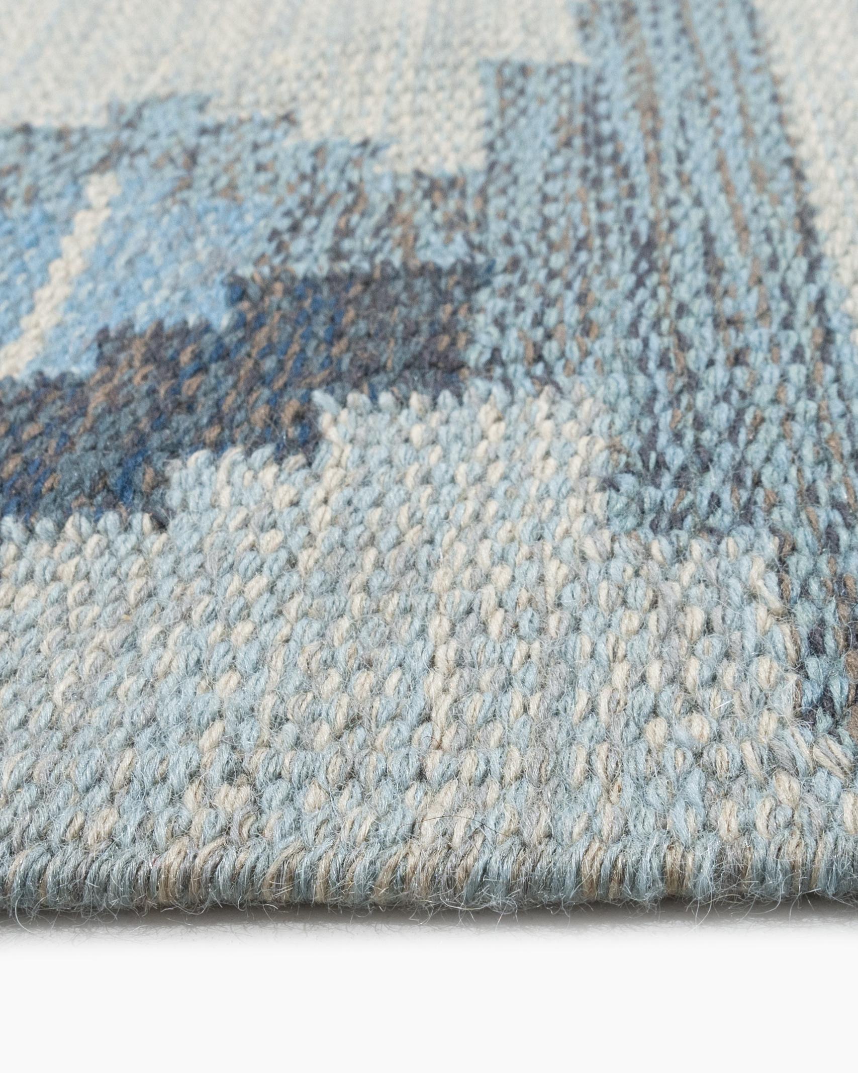 Tappeto scandinavo svedese blu vintage  4'6 x 6'10 in vendita 3