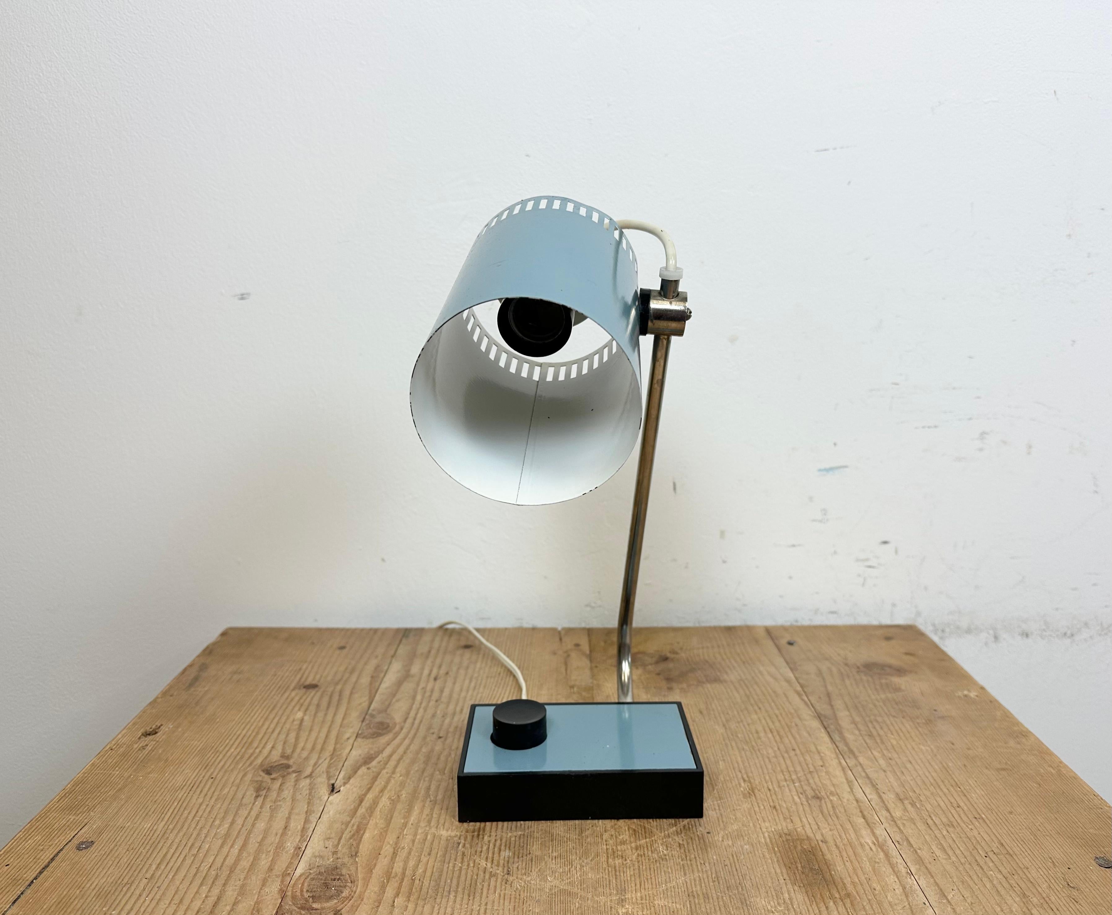 Lampe de bureau bleue vintage, années 1960 en vente 10