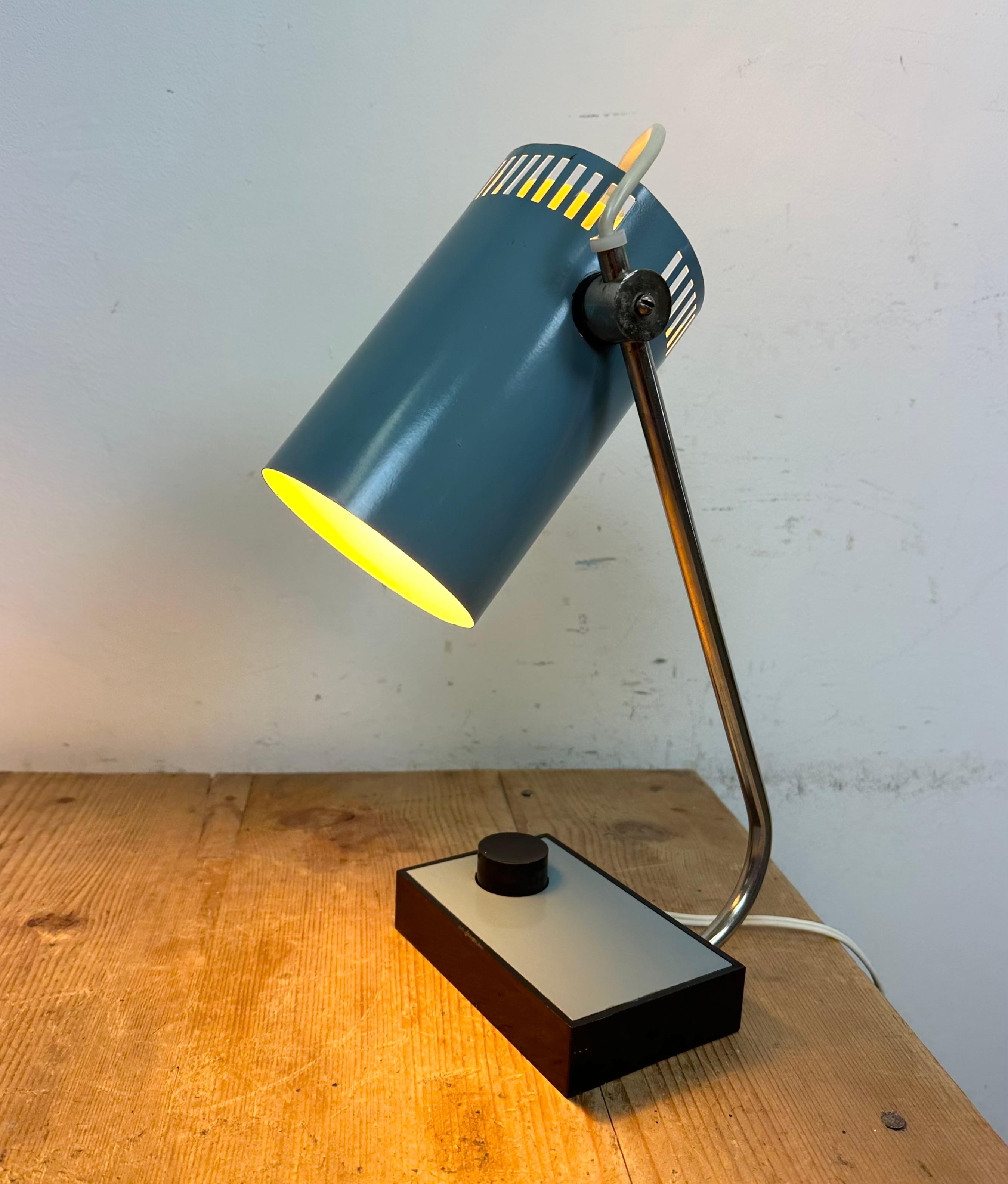 Lampe de bureau bleue vintage, années 1960 en vente 12