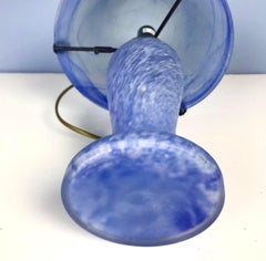 Vintage Blue Table Lamp in Art Glass.