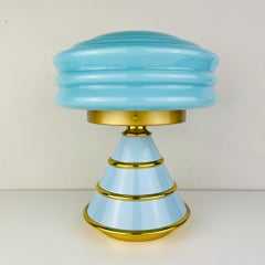 Vintage Blue Table Lamp Italy 1980s
