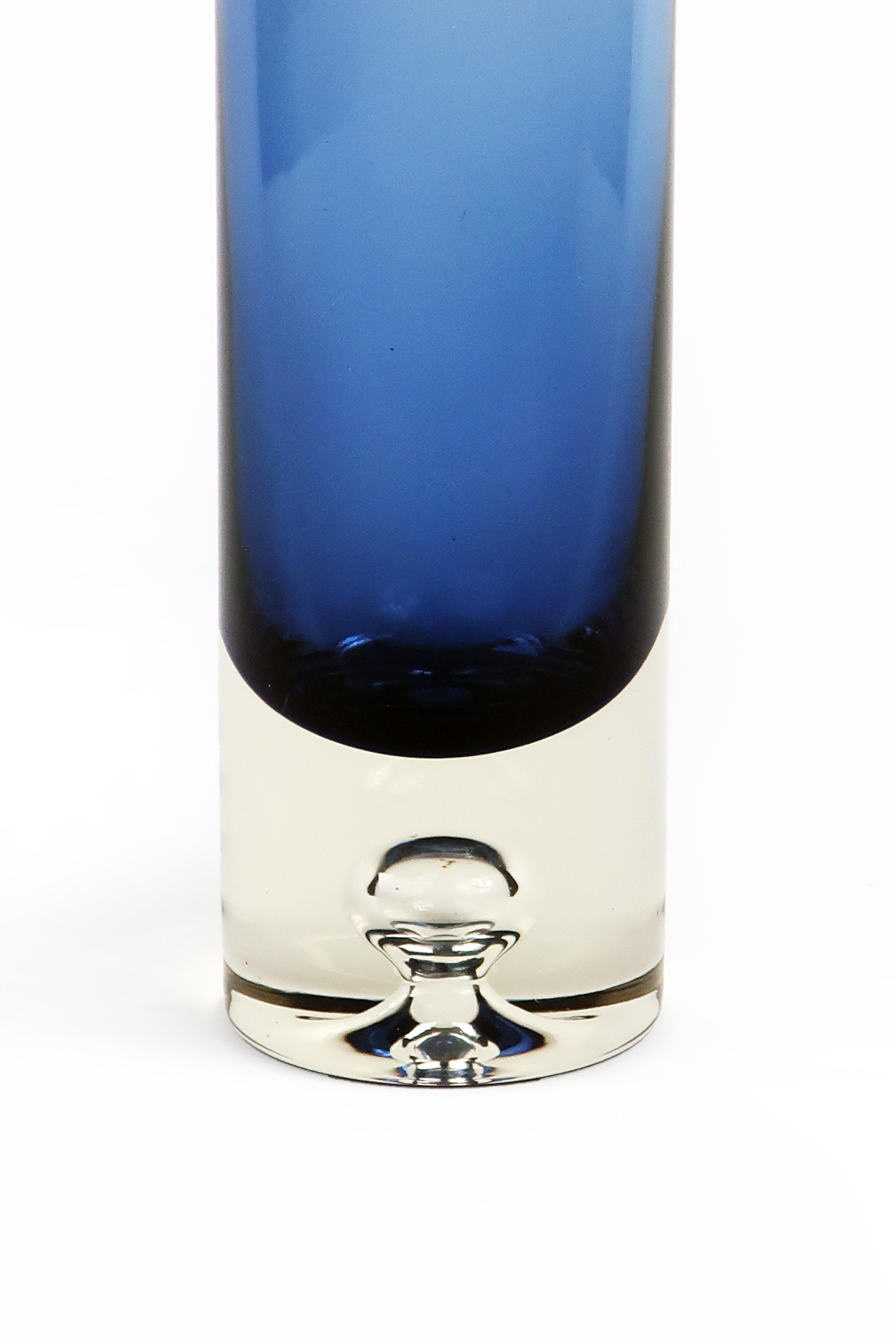 Vintage Blue Tapio Wirkkala Vase for Iittala In Good Condition In Brooklyn, NY