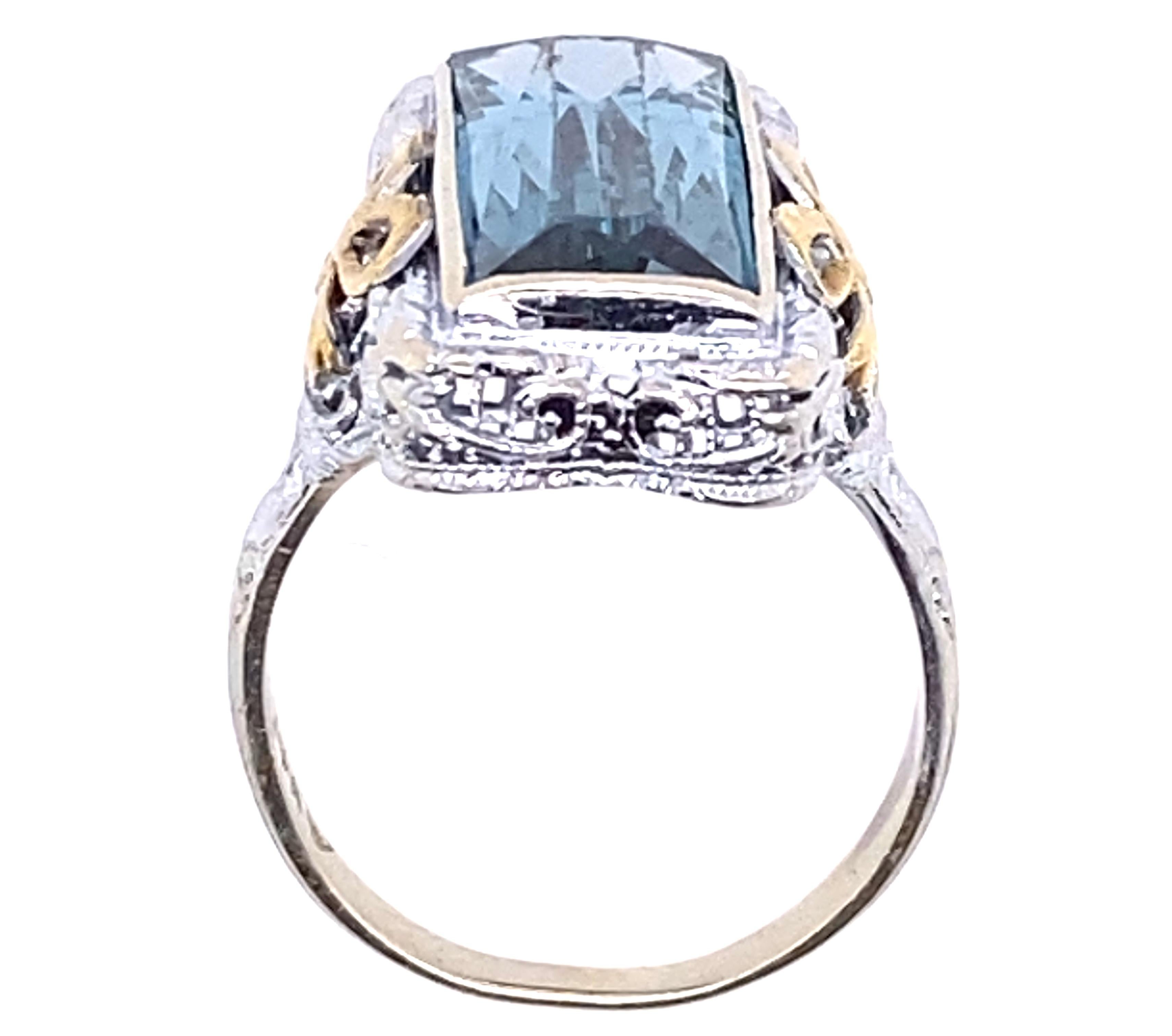 Vintage Antique 6ct Blue Topaz 14K White Gold Art Deco Cocktail Ring


Featuring a 6.00ct Natural Emerald Cut Blue Topaz Gemstone Center

Topaz Was Custom Cut For This Ring

Yellow Gold Bows on the Sides

Stunning Filigree

Absolutely