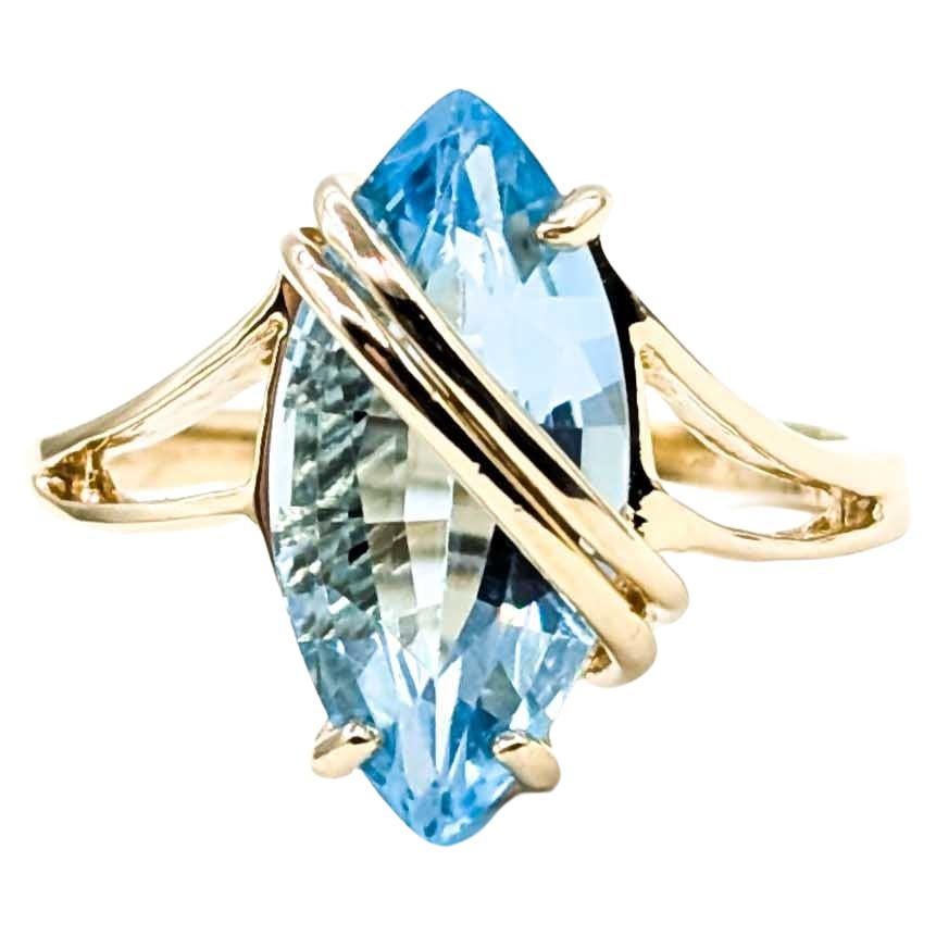 Vintage Blue Topaz Ring in 14k Yellow Gold