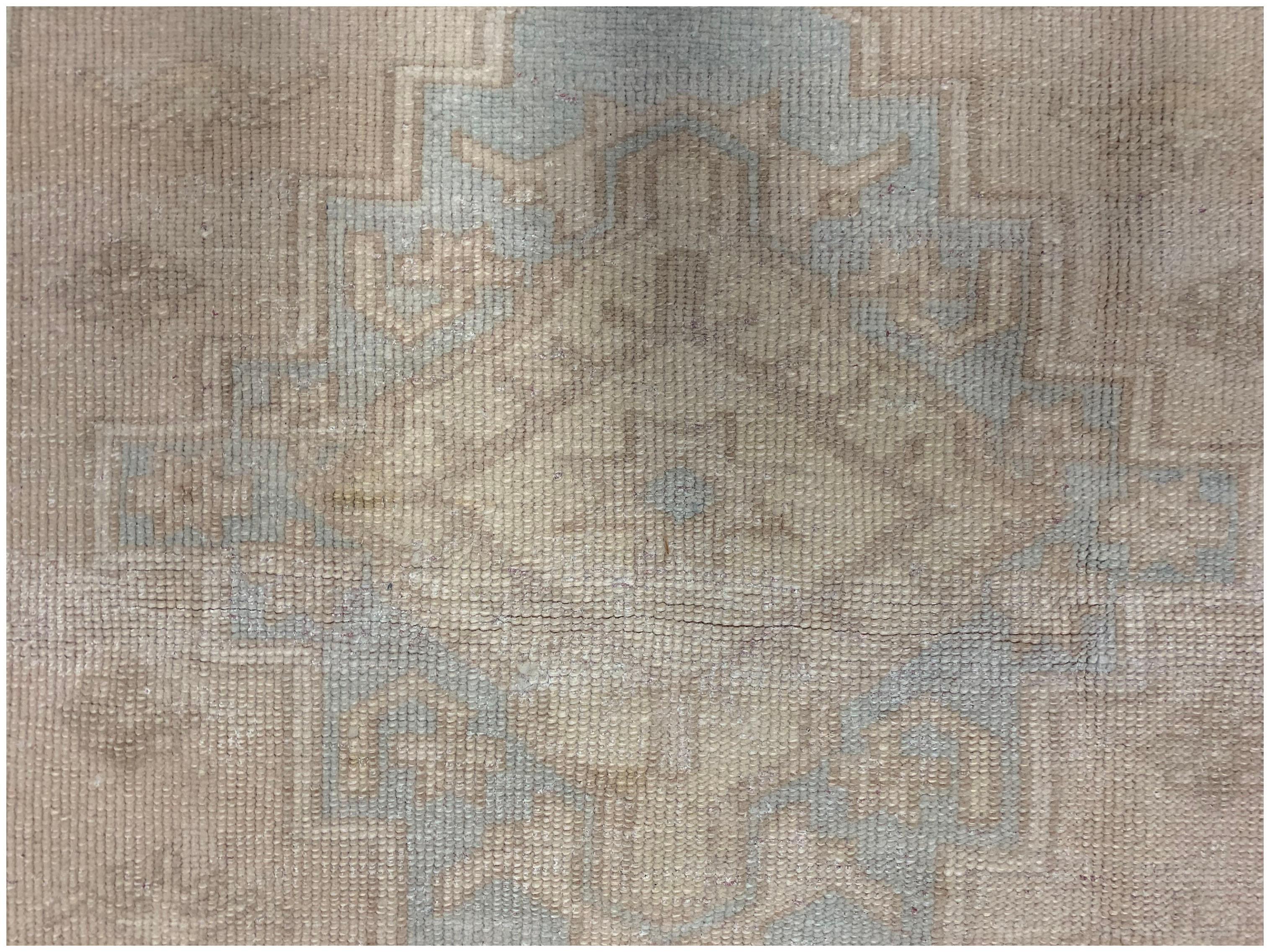 Vintage Blau Türkisch Oushak Bereich Teppich 4'3 x 5'3 im Angebot 1