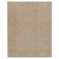 Vintage Blue Turkish Oushak Area Rug 4'3 x 5'3