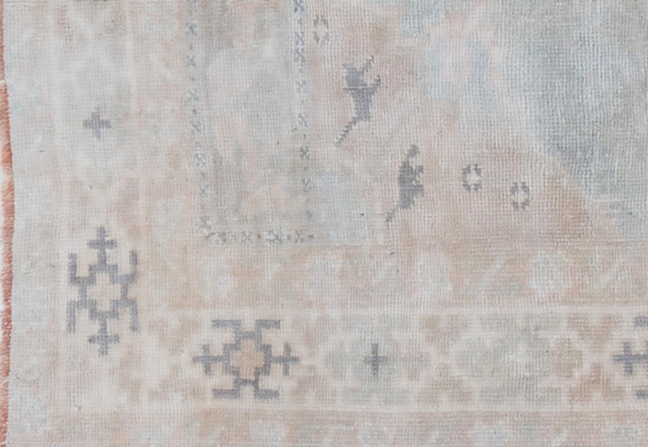 Tappeto Oushak turco blu vintage 4'4 X 7' in vendita 1