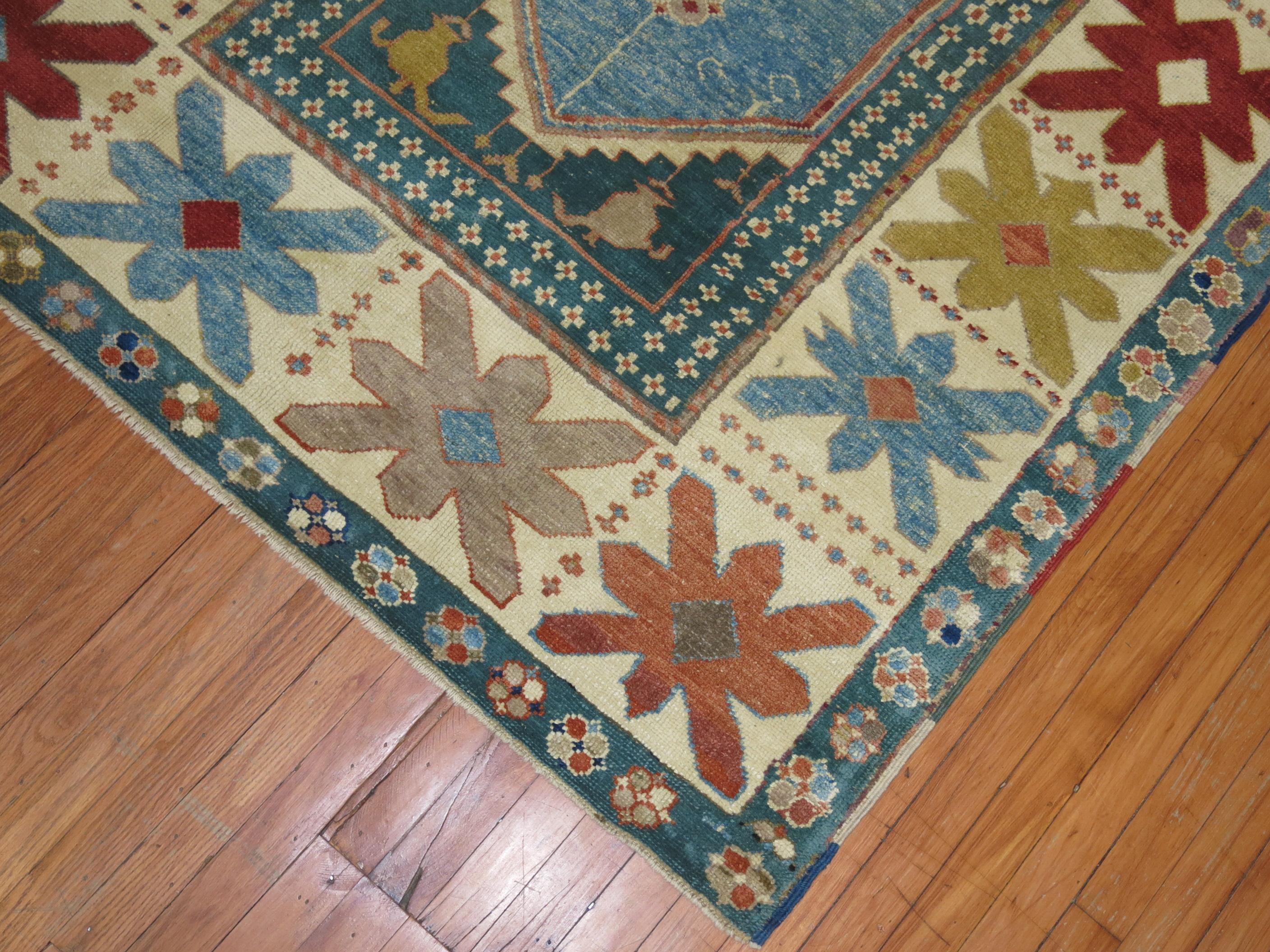 20th Century Vintage Blue Turkish Prayer Rug For Sale
