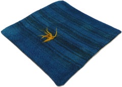 Vintage Blue Turkish Wool Rug Pillow Cover