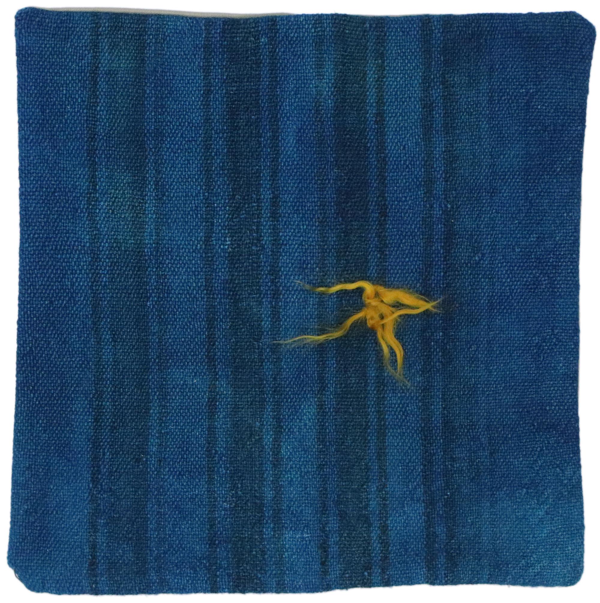 Alfombra de lana turca azul vintage Funda de cojín Lana en venta