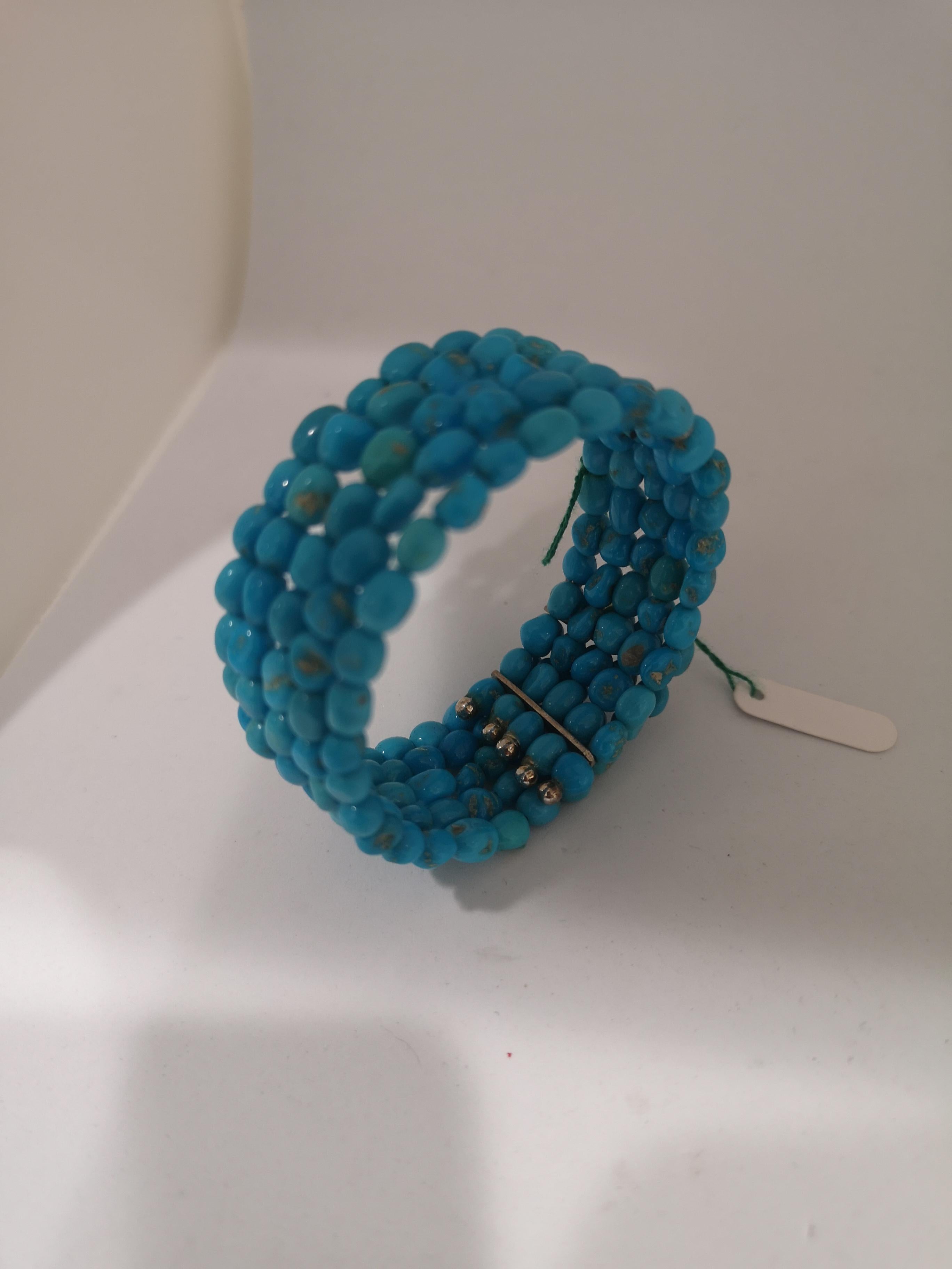 Vintage blue turquoise bracelet 1