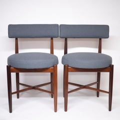 Vintage Blue Upholstered Dining Chairs by V. Wilkins for G-Plan, 1960s, Set of 4