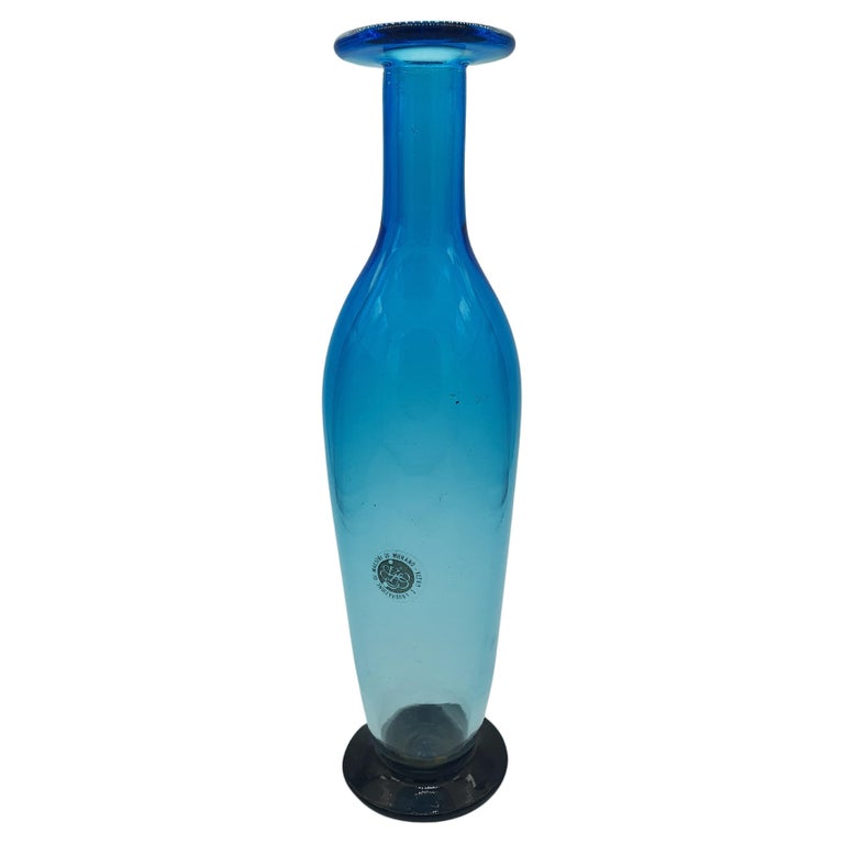 Vintage Blue Vase in Murano Glass For Sale at 1stDibs