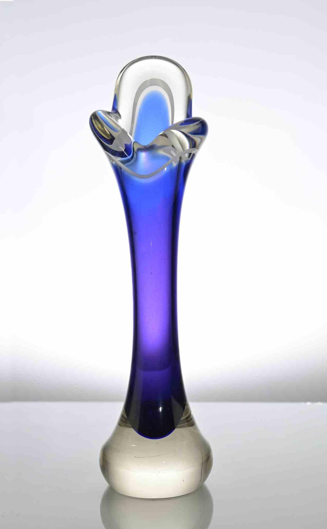 Italian Vintage Blue Vase, italy, 1970s For Sale