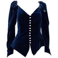 Vintage Blue Velvet Jacket