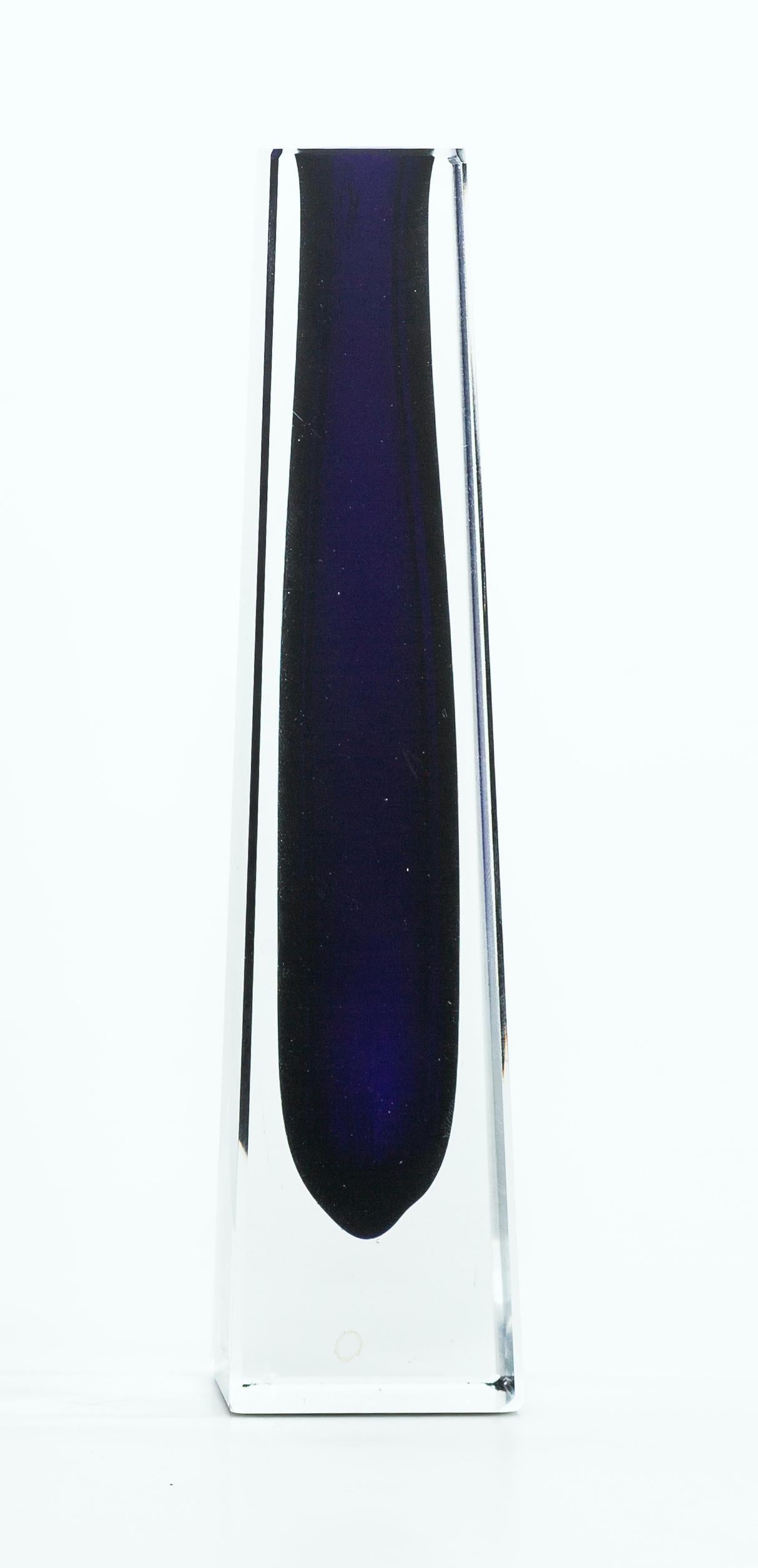 Mid-20th Century Vintage Blue/Violet Glass Vase, Germany, 1960s