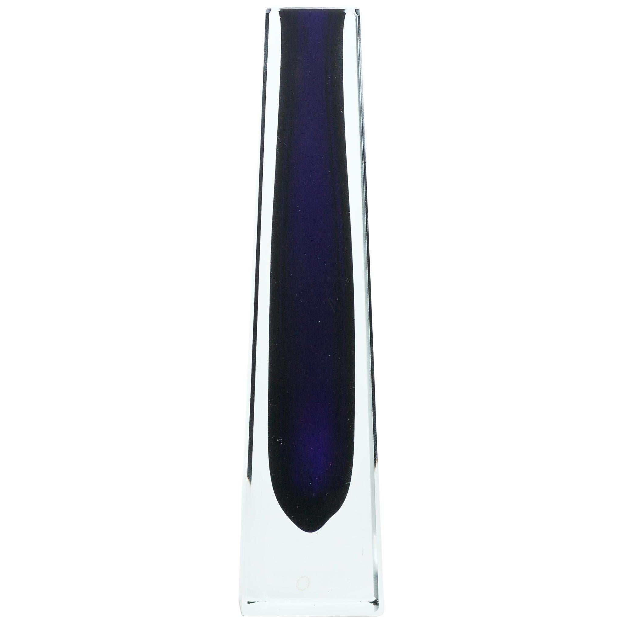 Vintage Blue/Violet Glass Vase, Germany, 1960s