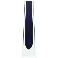 Vintage Blue/Violet Glass Vase, Germany, 1960s