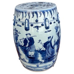 Vintage Blau & Weiß Chinesisch Garten Sitz