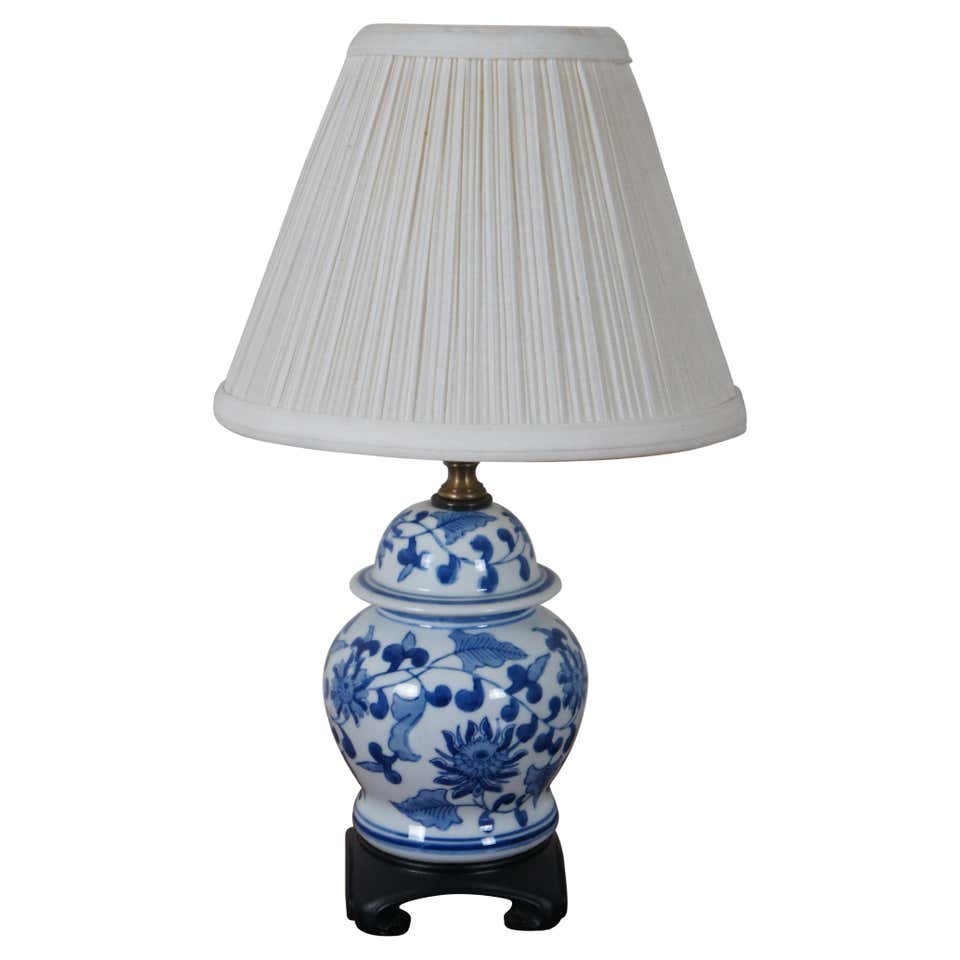 Blue and White Floral Porcelain Ginger Jar Table Lamp at 1stDibs | blue ...