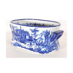 Vintage Blue & White Porcelain Planter Jardiniere 20th Century