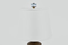 Vintage Blue + White Pottery Lamp with Matching Finial