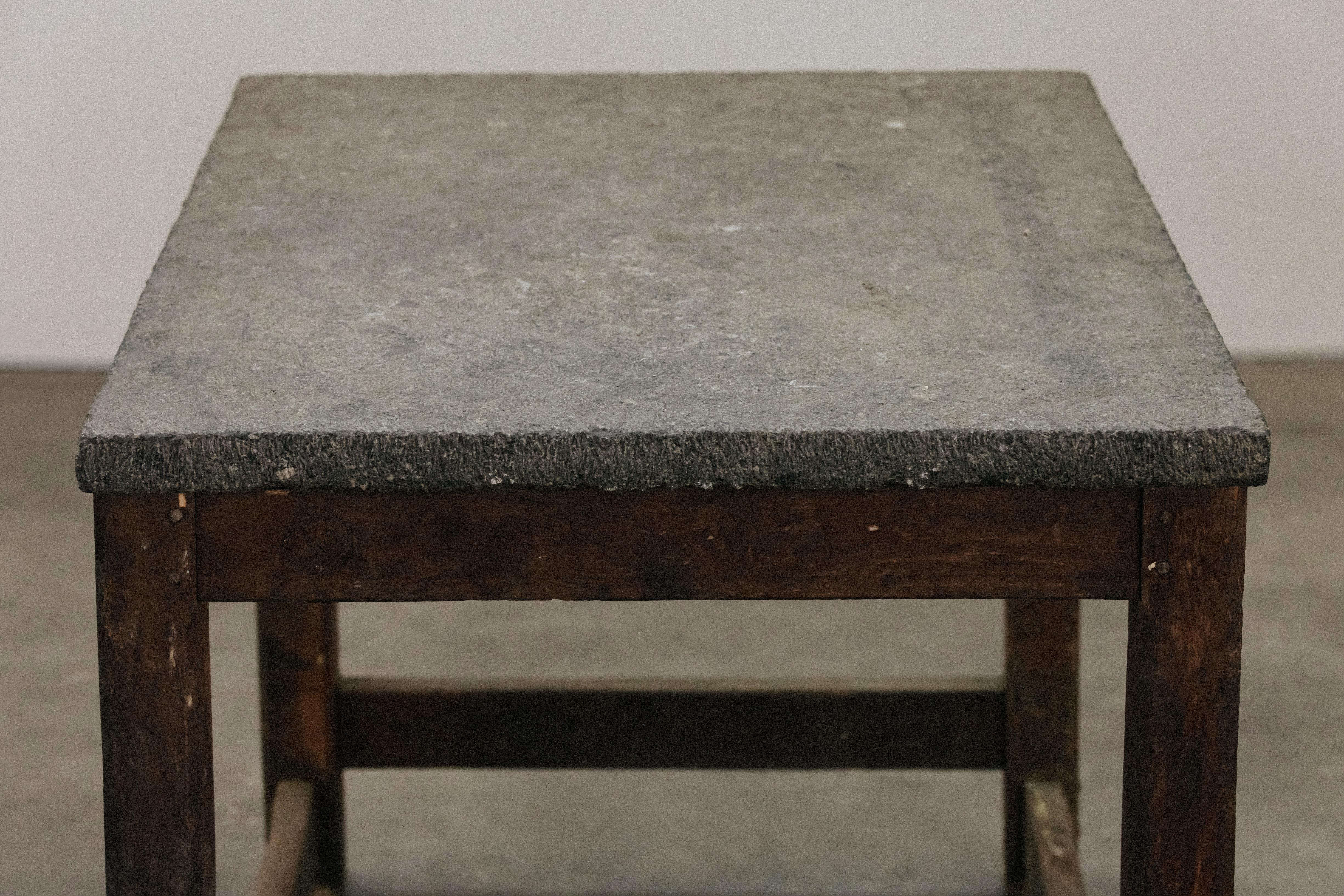 Vintage Bluestone Table From France, Circa 1940 For Sale 1