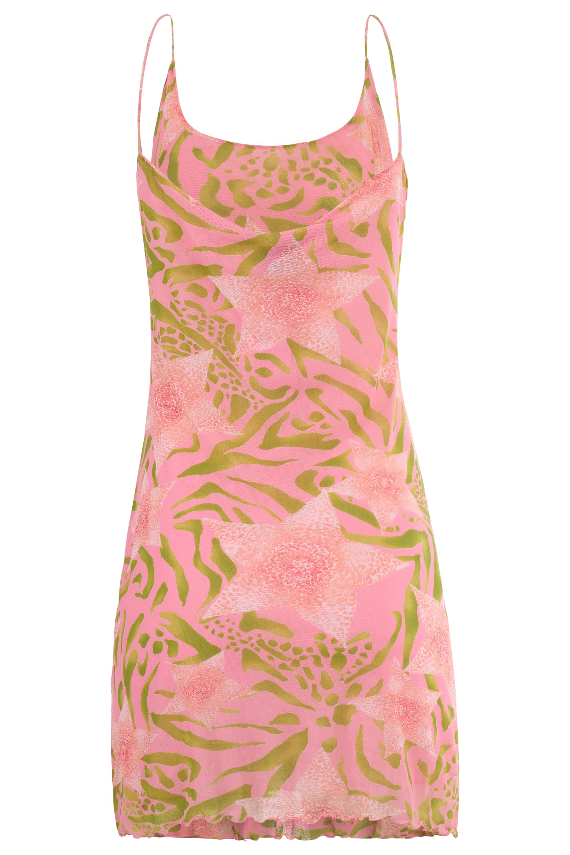Beige Vintage Blugirl By Blumarine Pink Floral Slip Dress For Sale
