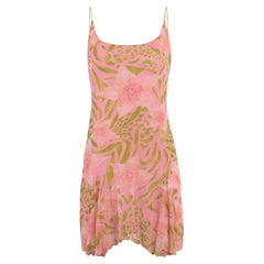 Vintage Blugirl By Blumarine Pink Floral Slip Dress