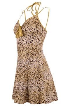 Vintage Blumarine 2000's Animal Print Gold Mini Dress