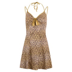 Vintage Blumarine 2000's Animal Print Gold Mini Dress