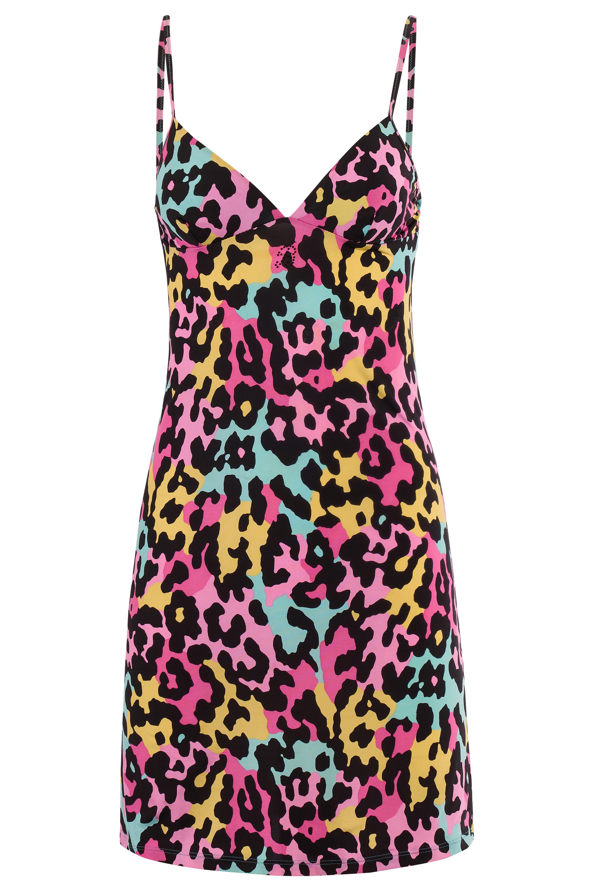 Vintage Blumarine 2000's Leopard Print Mini Dress In Excellent Condition For Sale In London, GB
