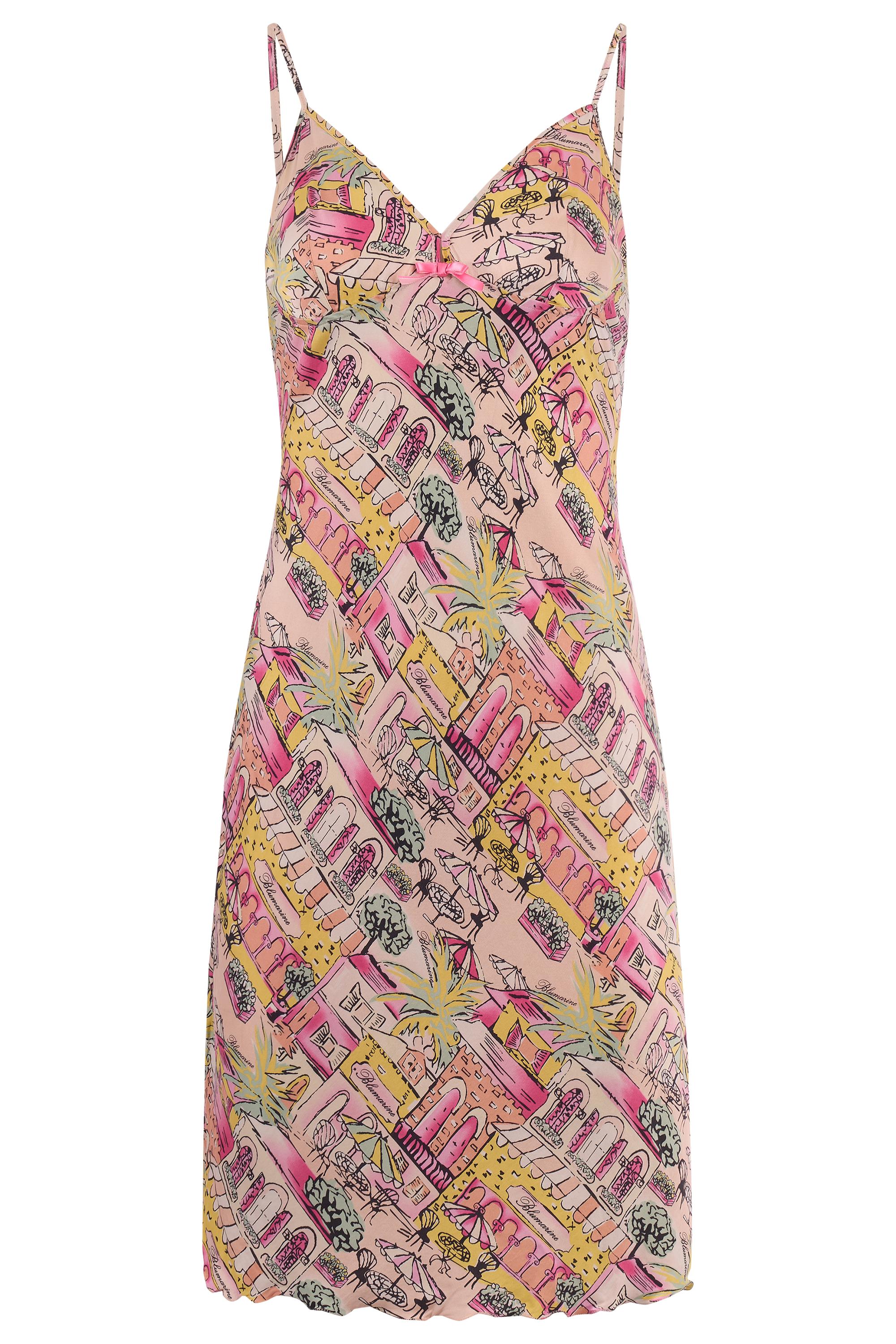 Vintage Blumarine 2000's Mini robe en soie imprimée rose Excellent état - En vente à London, GB